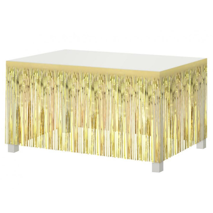 Guld bordforhæng, 80x300 cm.