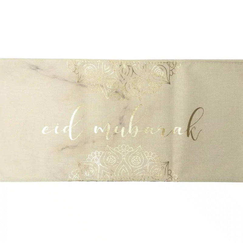 EID Mubarak marmor bordløber, 240cm x 30cm