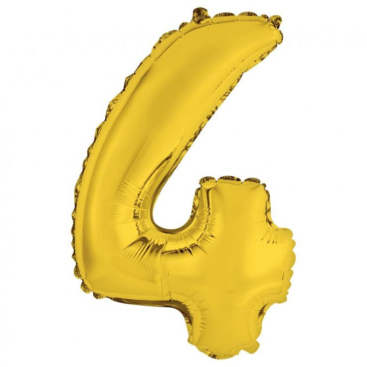 Guld folieballon 4-tal, 35 cm.