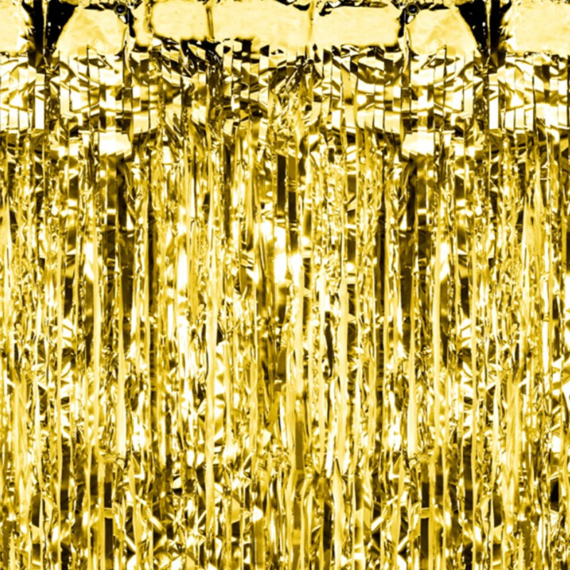 Guld foliegardin, 100x200 cm.
