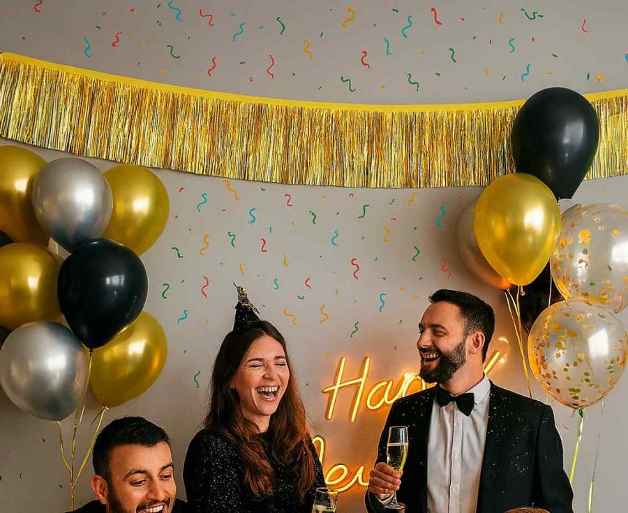 Guld frynseguirlande, 3 m.