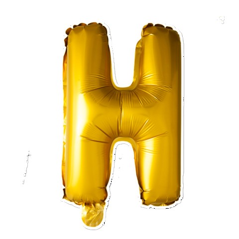 Guld bogstav XL ballon 100 cm - Vælg bogstav i tabellen