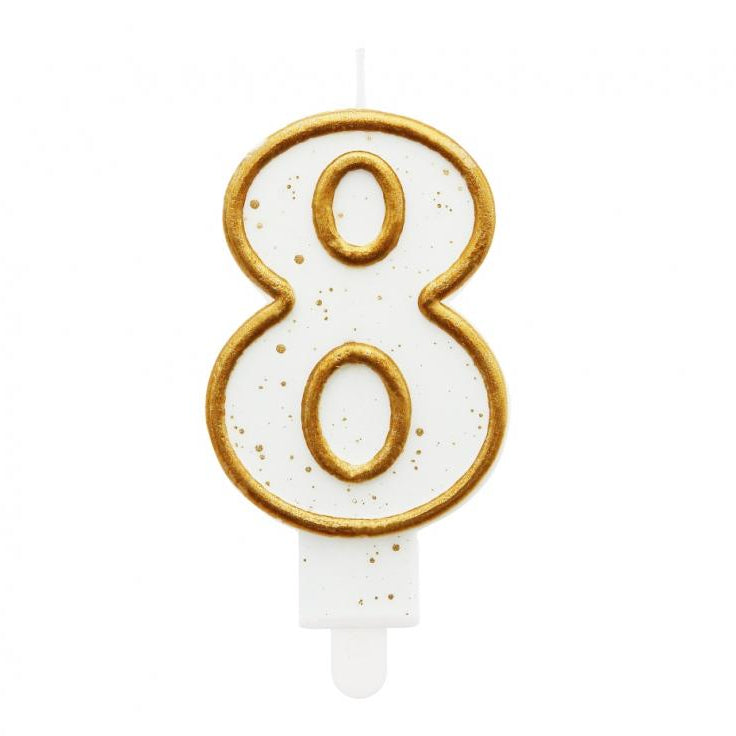 Guld - hvid kagelys, 8-tal