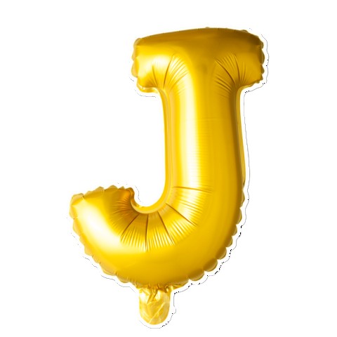 Guld bogstav XL ballon 100 cm - Vælg bogstav i tabellen