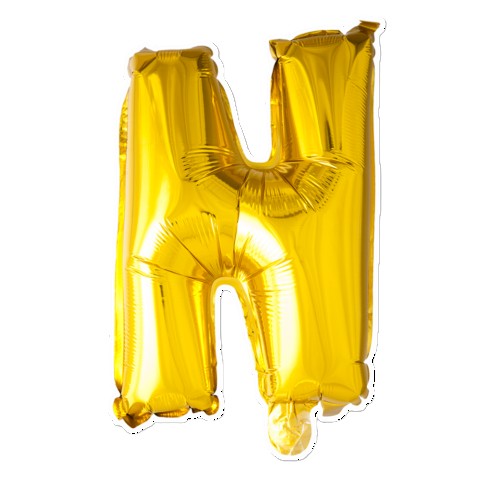 Guld bogstav XL ballon 100 cm - Vælg bogstav i tabellen