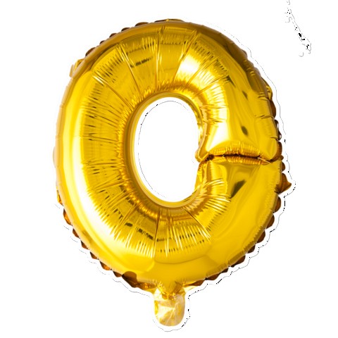 Guld bogstav XL ballon 100 cm - Vælg bogstav i tabellen