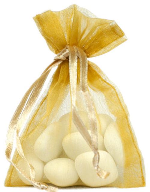 Guld Organza poser 10 stk.