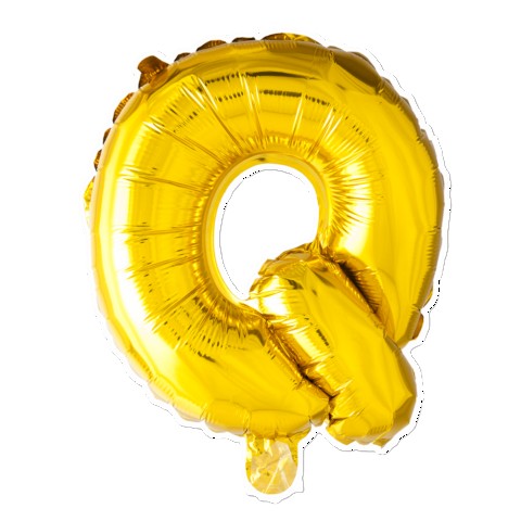 Guld bogstav XL ballon 100 cm - Vælg bogstav i tabellen