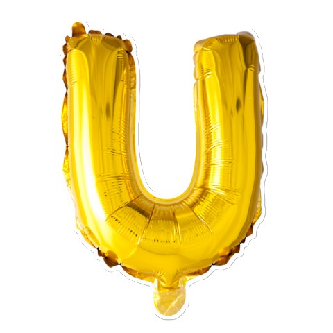 Guld bogstav XL ballon 100 cm - Vælg bogstav i tabellen