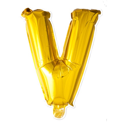 Guld bogstav XL ballon 100 cm - Vælg bogstav i tabellen