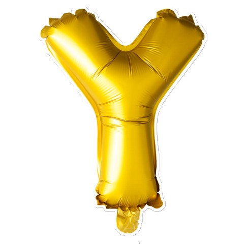 Guld bogstav XL ballon 100 cm - Vælg bogstav i tabellen