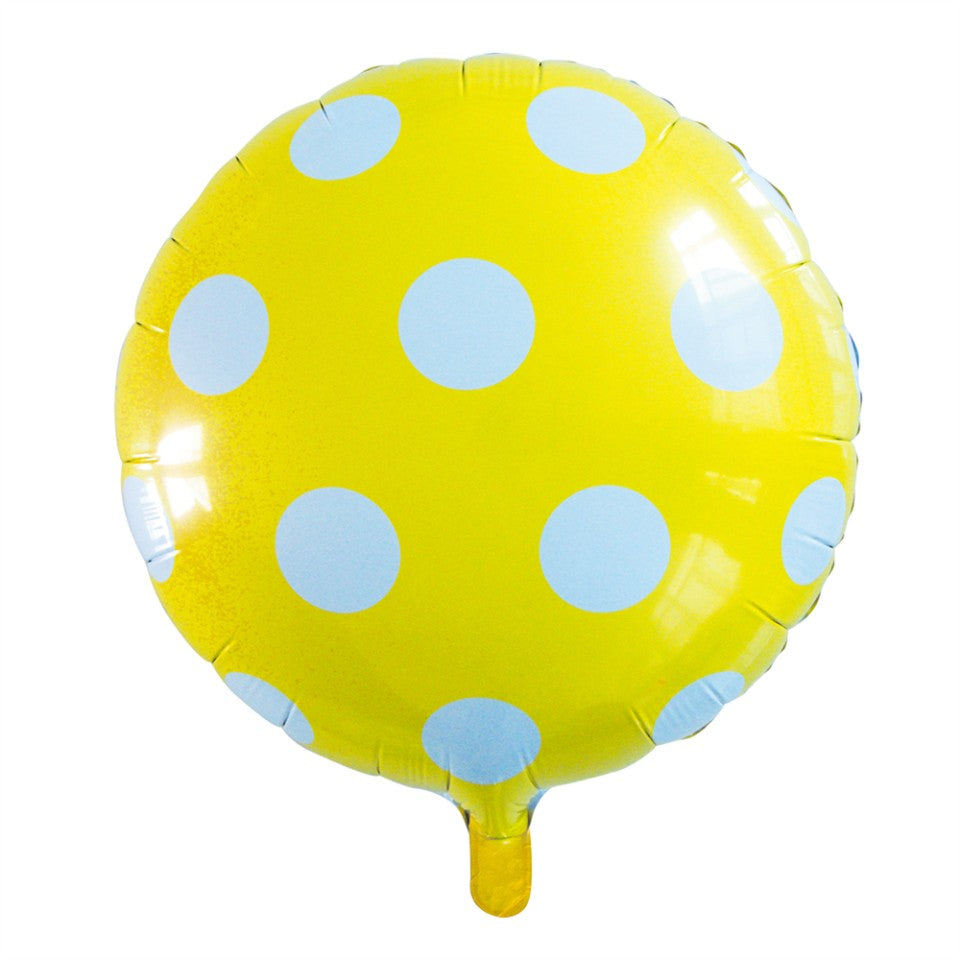 Gul prikket folieballon, 18"