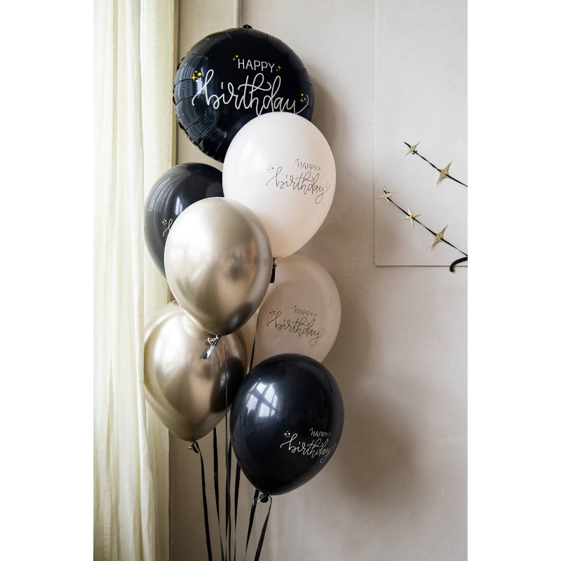 Fødselsdags ballonsæt, 33 cm, 6 stk.