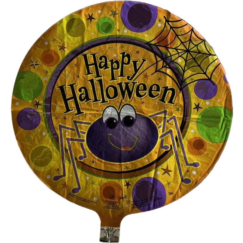 Orange "Happy halloween" folieballon, 45 cm.