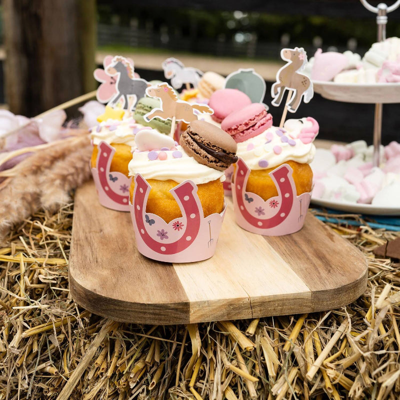 Heste cupcake sæt, 6 sæt.