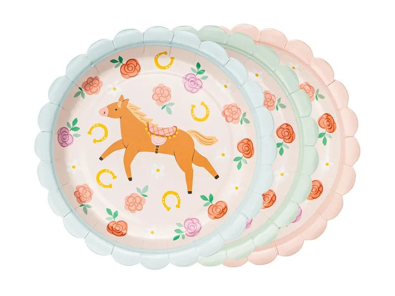 Heste tallerken, mix, 18 cm, 6 stk.