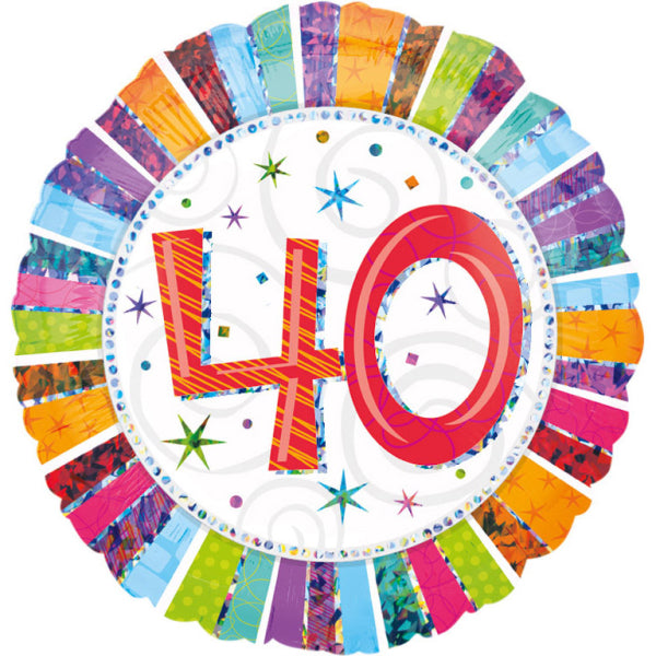 40 års Holografisk ballon - Send med Helium