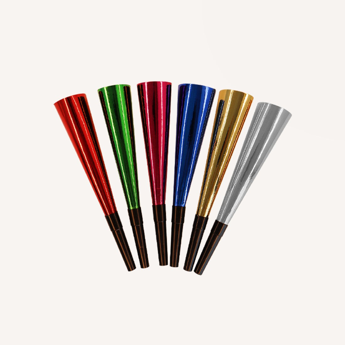 Horn i metalliske farver, 6 stk.