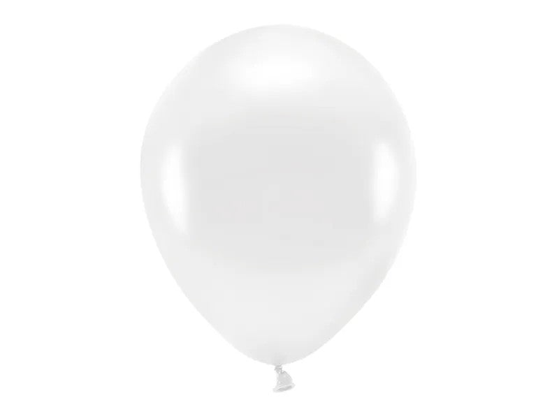 Hvid Metallic Ballon 12"