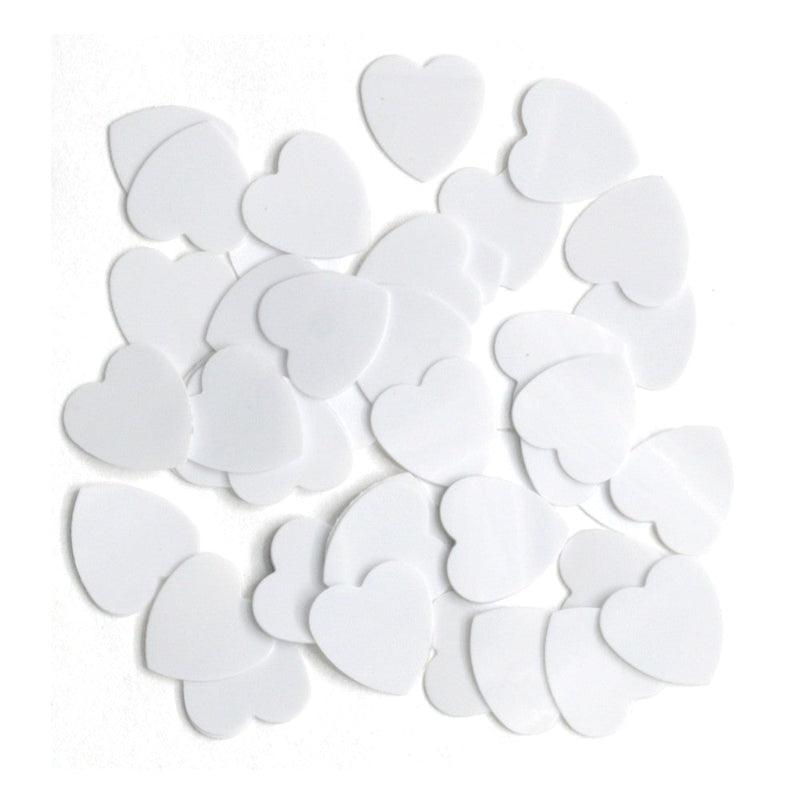 Hvid hjerte konfetti, 14 g.