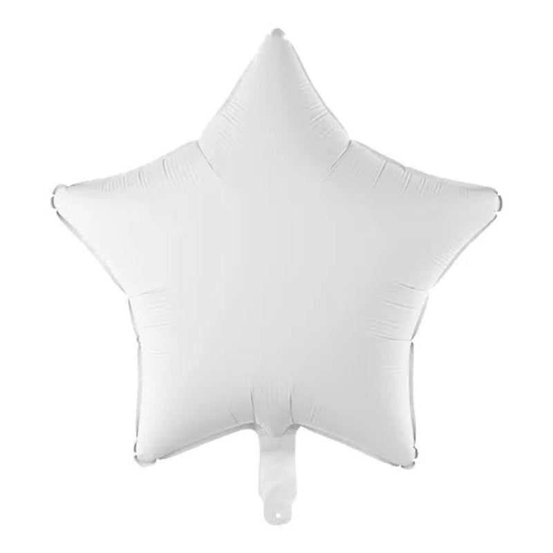Hvid stjerne folieballon, 48 cm.