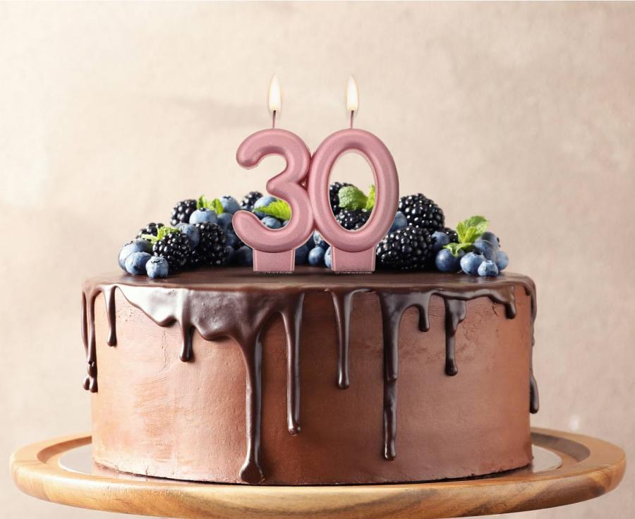 Rosegold kagelys - 30 år.