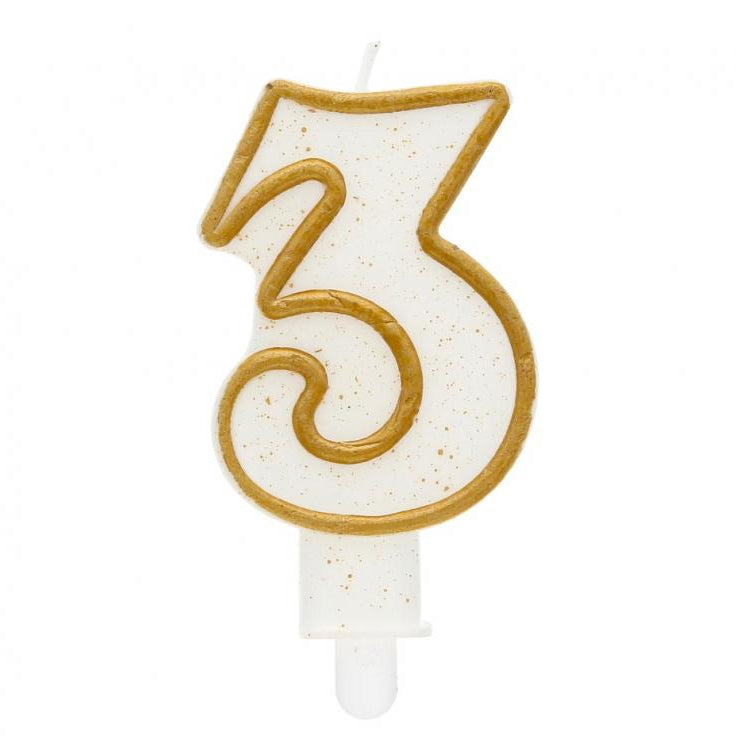 Guld - hvid kagelys, 3-tal