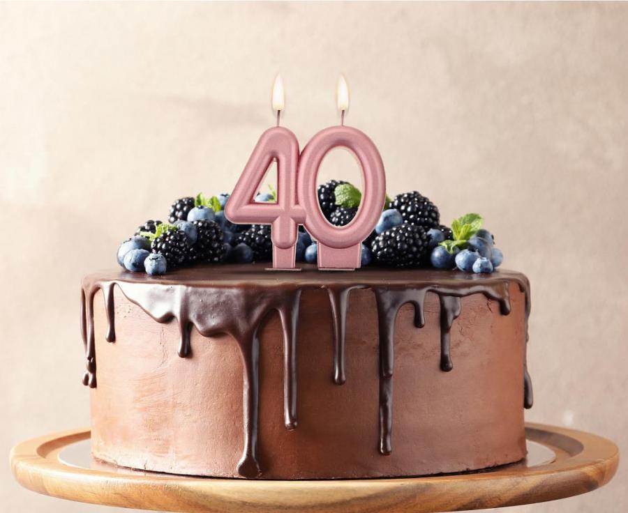Rosegold kagelys - 40 år.