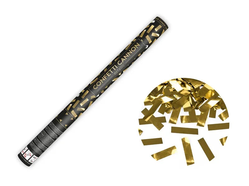 Confetti Cannon B&C Guld stripes - 60 cm