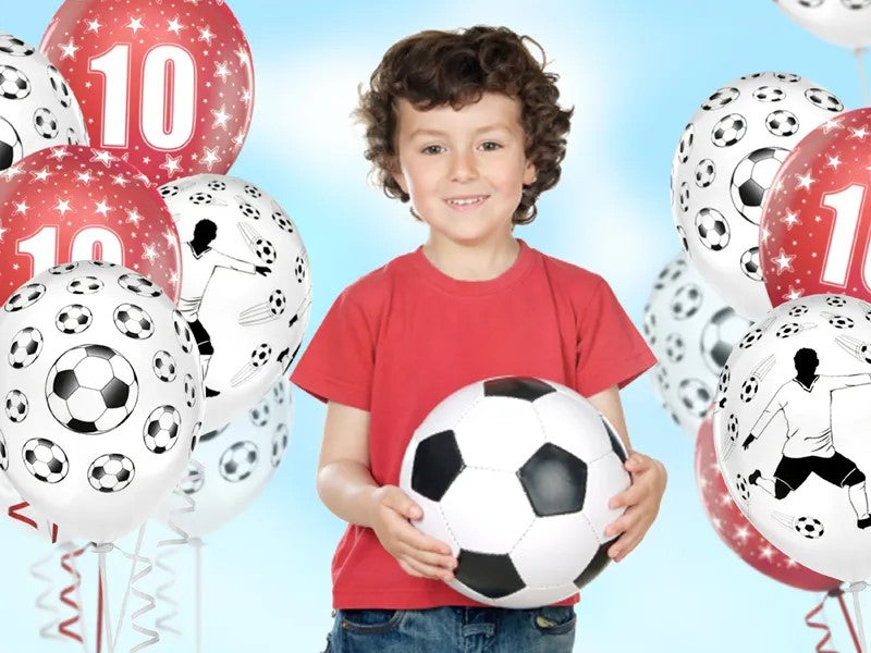 Fodbold latex balloner, 30 cm, 6 stk.