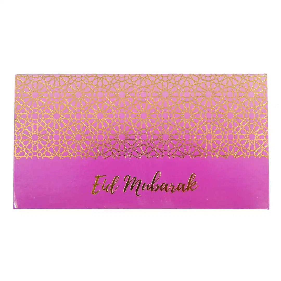 EID Mubarak, lilla og guld kuverter, 10 stk.