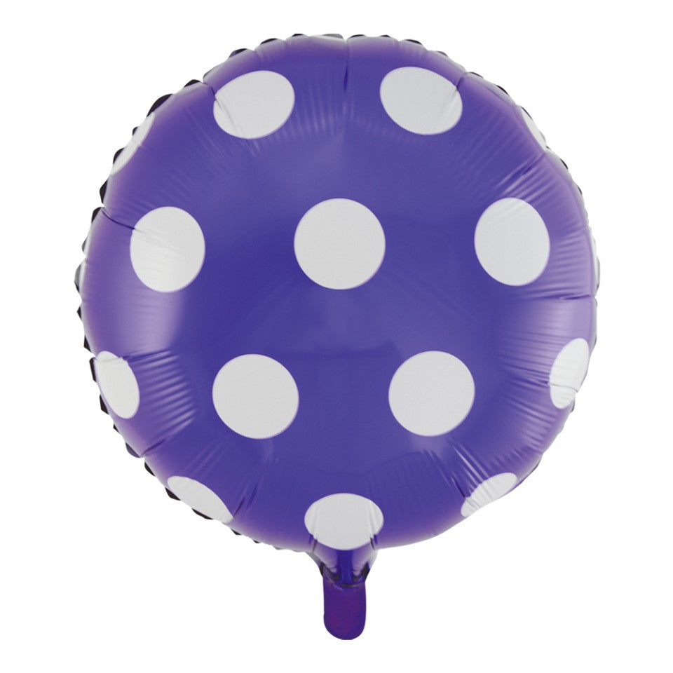 Lilla prikket folieballon, 18"