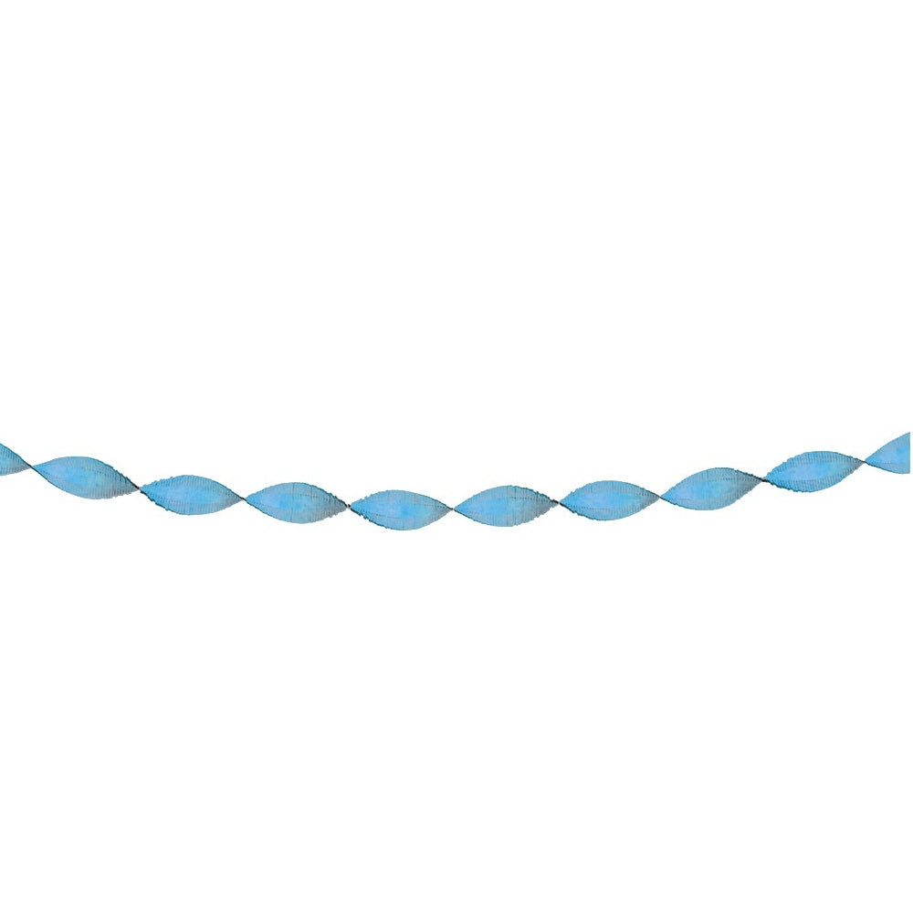 Baby blå frynse crepebånd, 6 m.