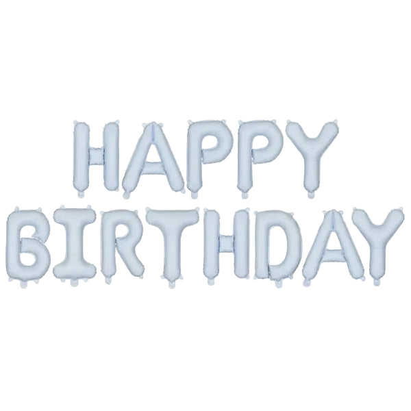 Happy Birthday folieballoner - lys blå