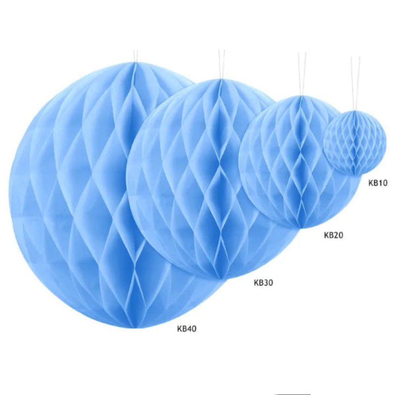 Lys blå honeycomb, 30 cm.