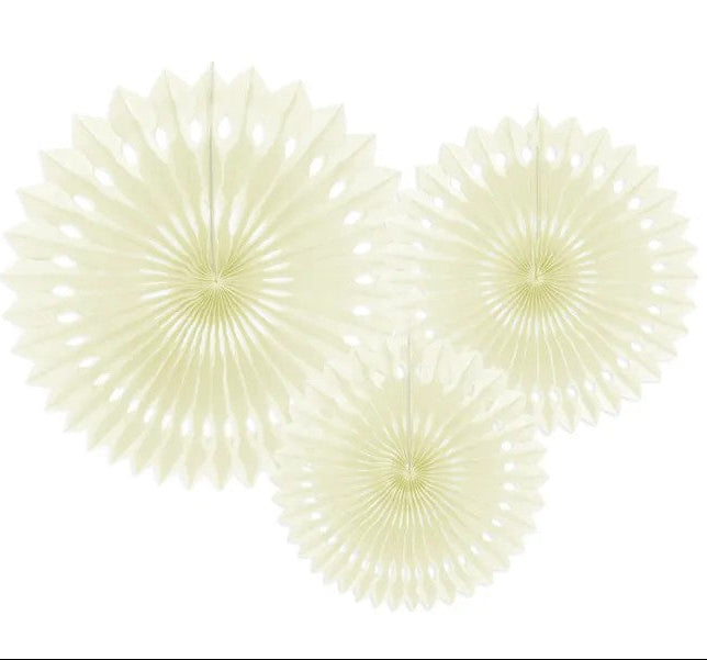 Lys creme rosetter, 3 stk.