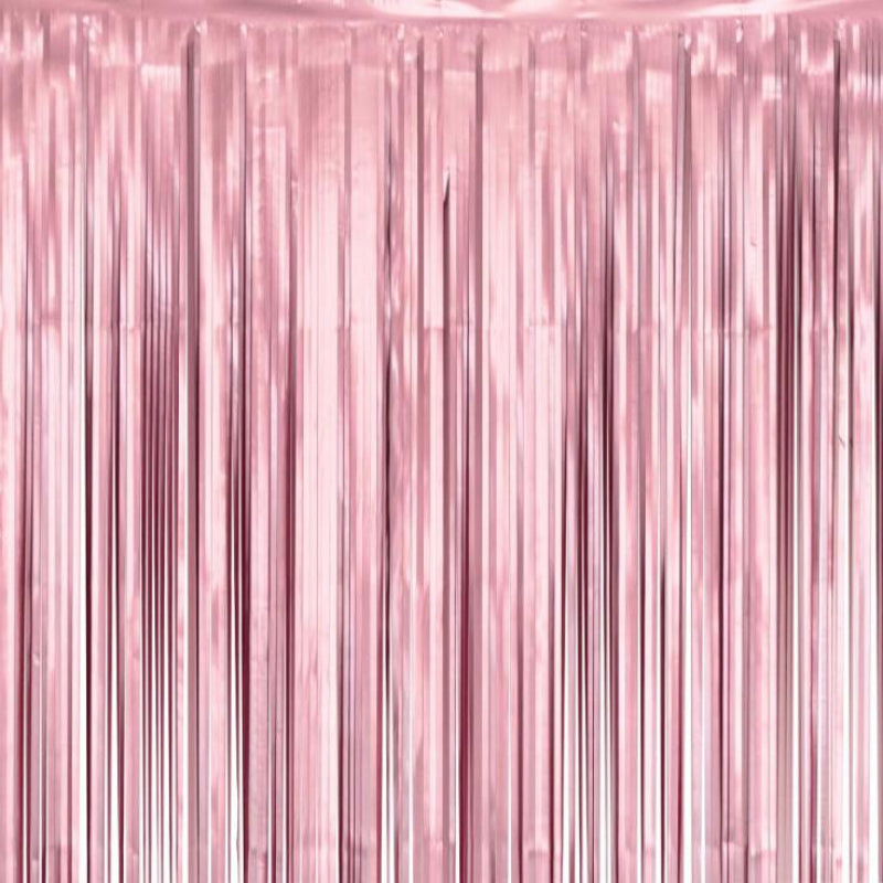 Mat lyserød dørgardin, 100x200 cm.