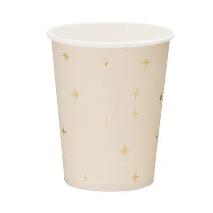 Beige pap kop med stjerner, 6 stk.