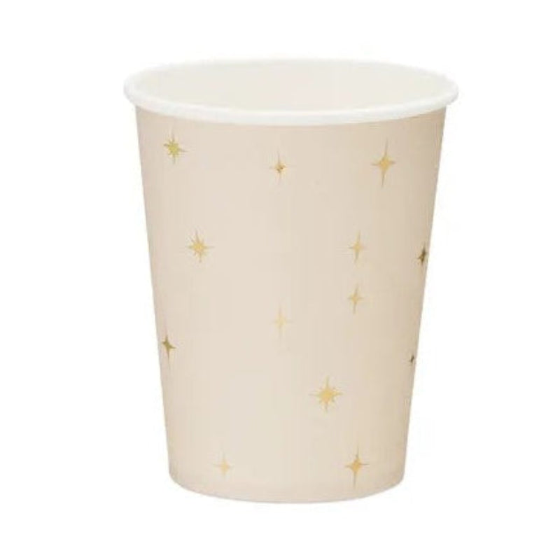 Beige pap kop med stjerner, 6 stk.