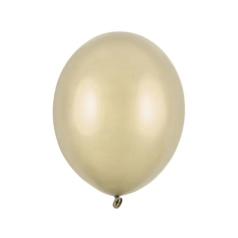 12" metallisk lys guld latexballon, 10 stk.