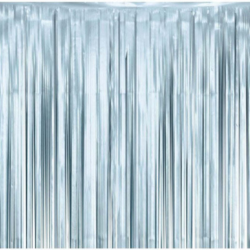 Mat lys blÄ foliegardin, 100x200 cm.