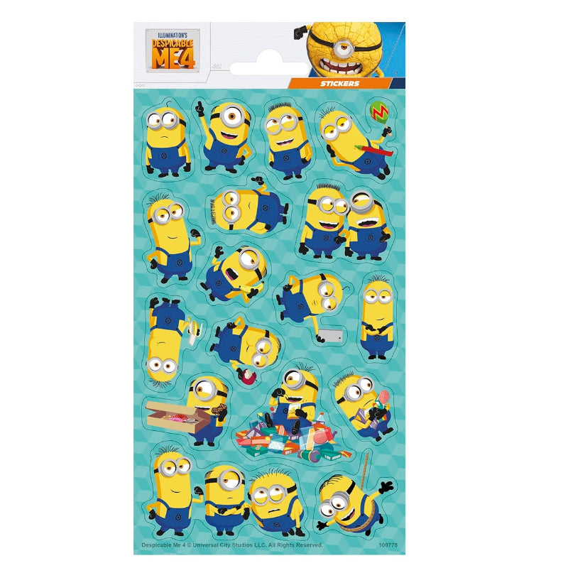 Minions klistermærker, 1 ark.