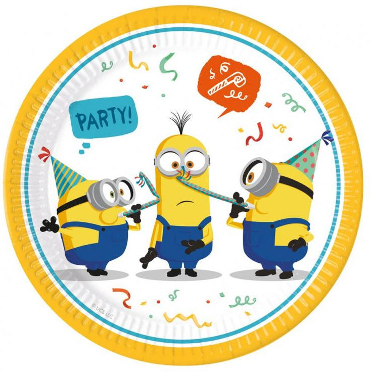 Minions paptallerken, 23 cm, 8 stk.