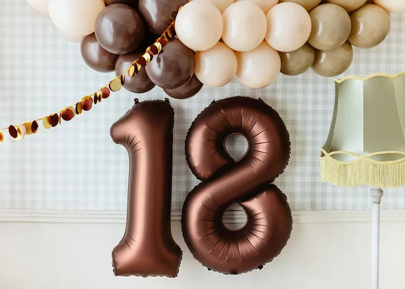 12" mørk brun latexballon, 10 stk.