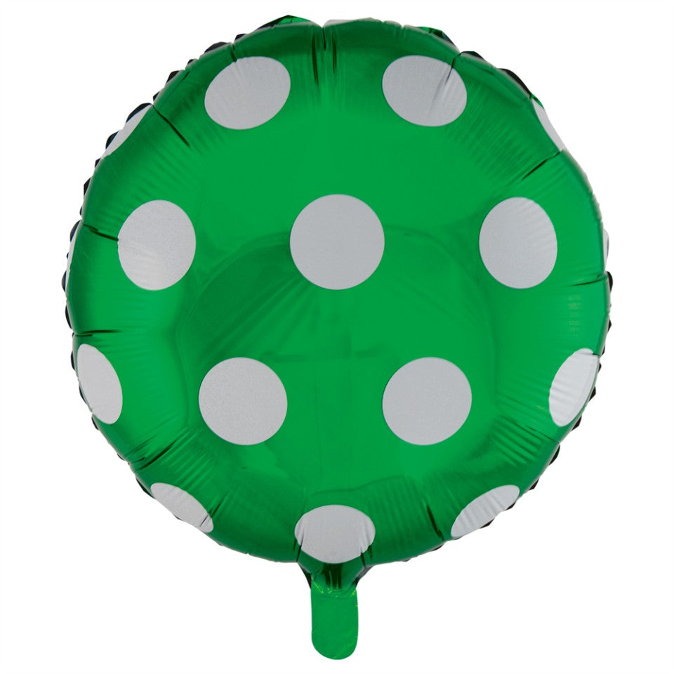 Mørk grøn prikket folieballon, 18"