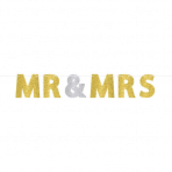 Glimmer "Mr & Mrs" guirlande, 365x17,7 cm