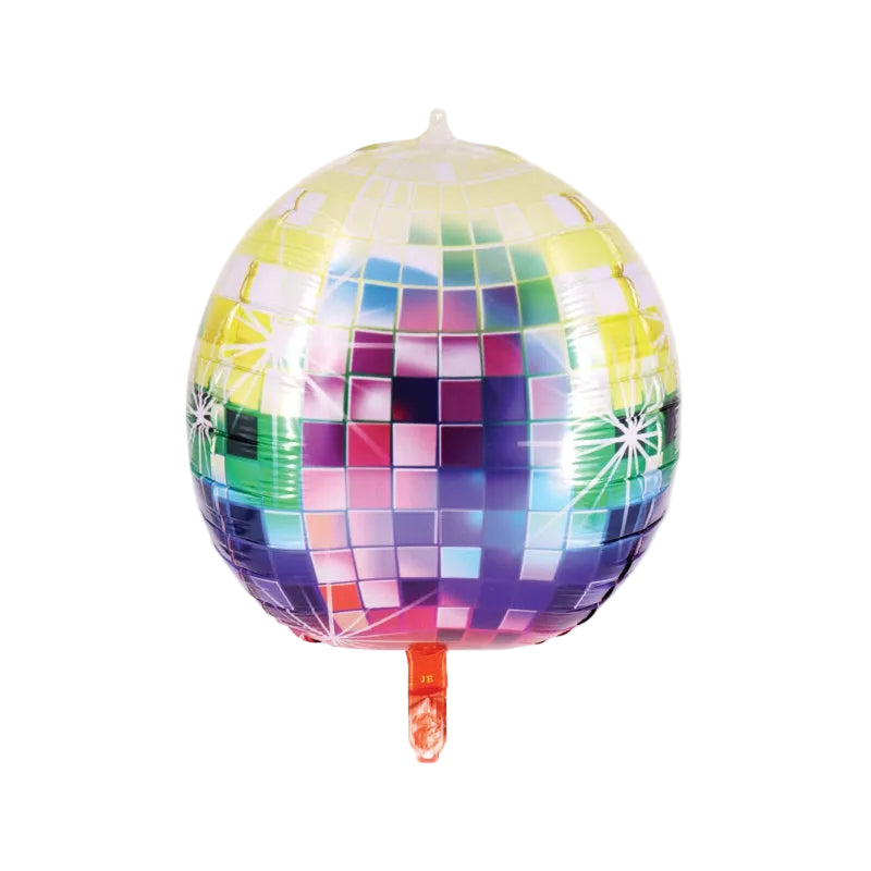 Multifarvet disco kugle folieballon, 45 cm.