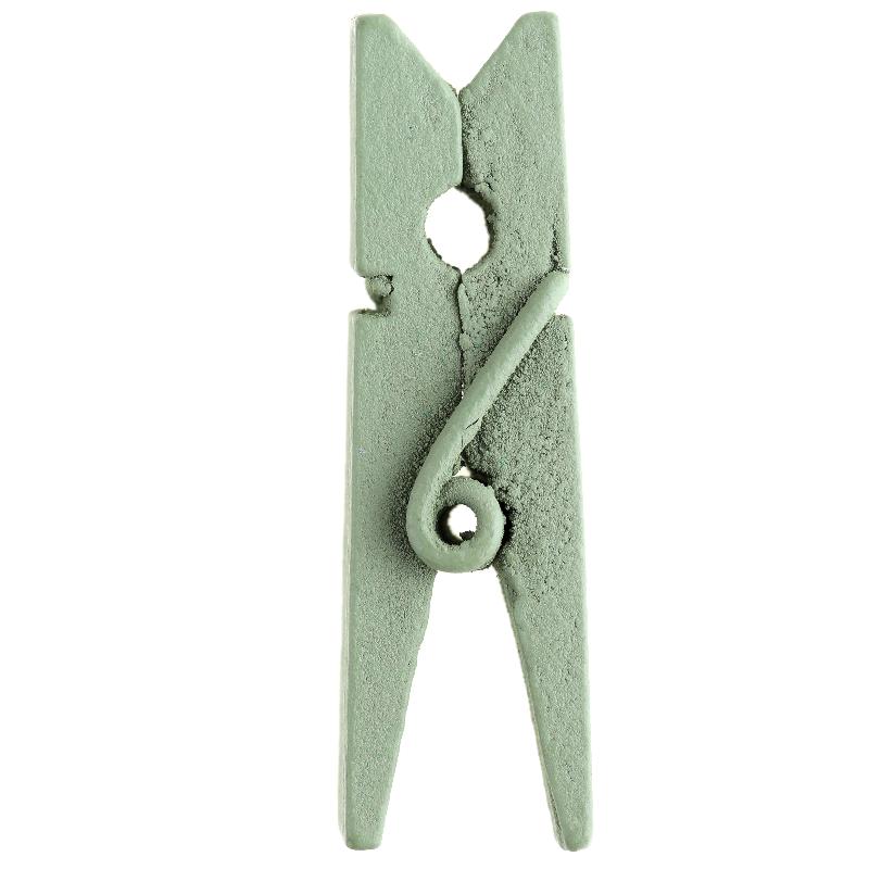 Olivengrøn pynteklemme, 3,5 cm. 12 stk.