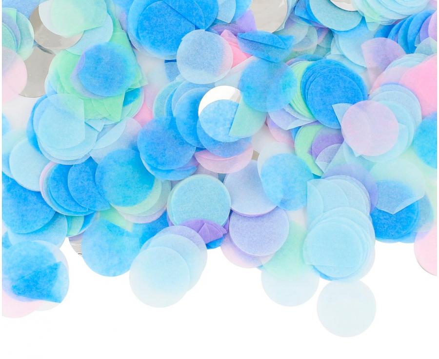 Pastel rund papirkonfetti, 15 g.