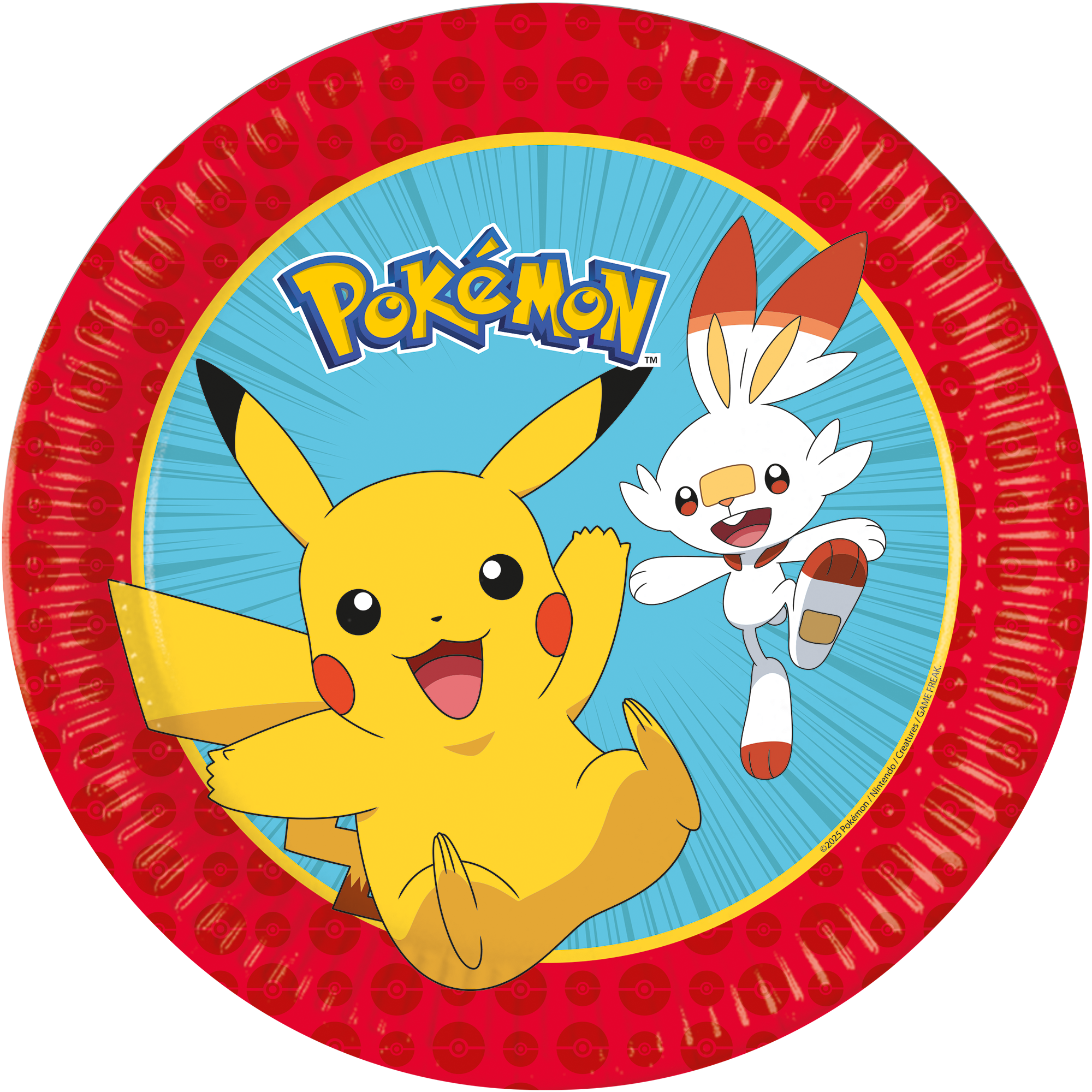 Pokemon paptallerken, 23 cm, 8 stk.